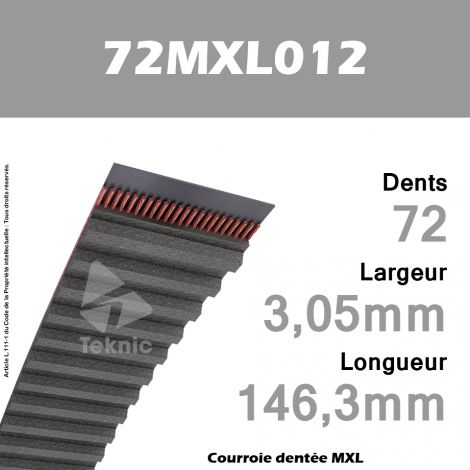 Courroie Dentée 72 MXL 012