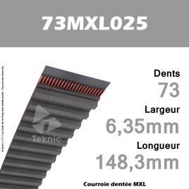 Courroie Dentée 73 MXL 025