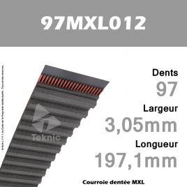 Courroie Dentée 97 MXL 012