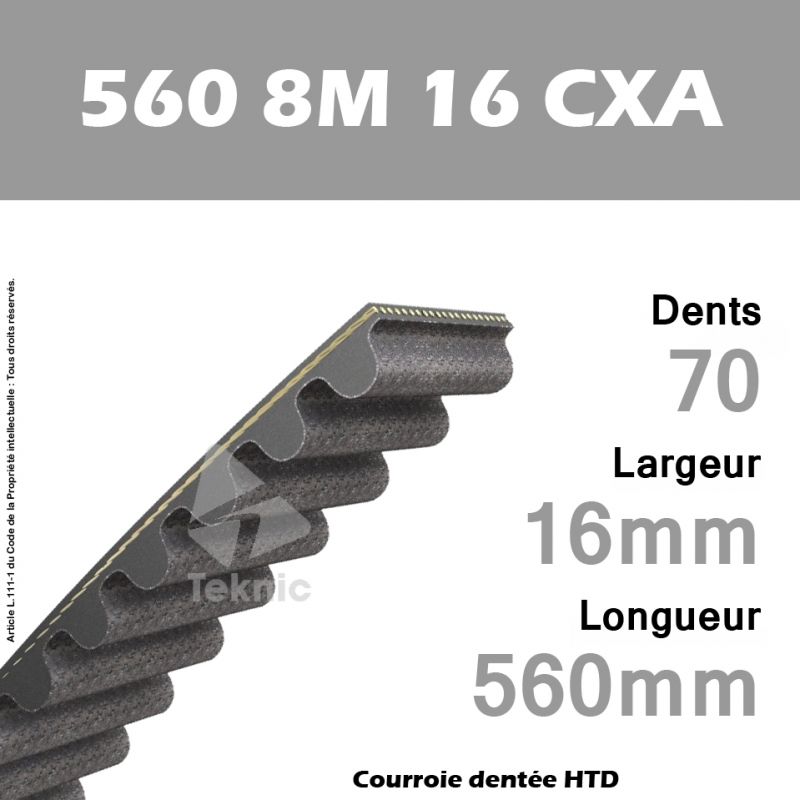 Courroie d'entraînement de transmission pour moto, 8m, 560, 8M560