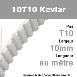Courroie PU 10T10 Kevlar Ouverte