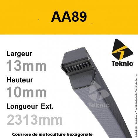 Courroie Hexagonale AA89 - Teknic