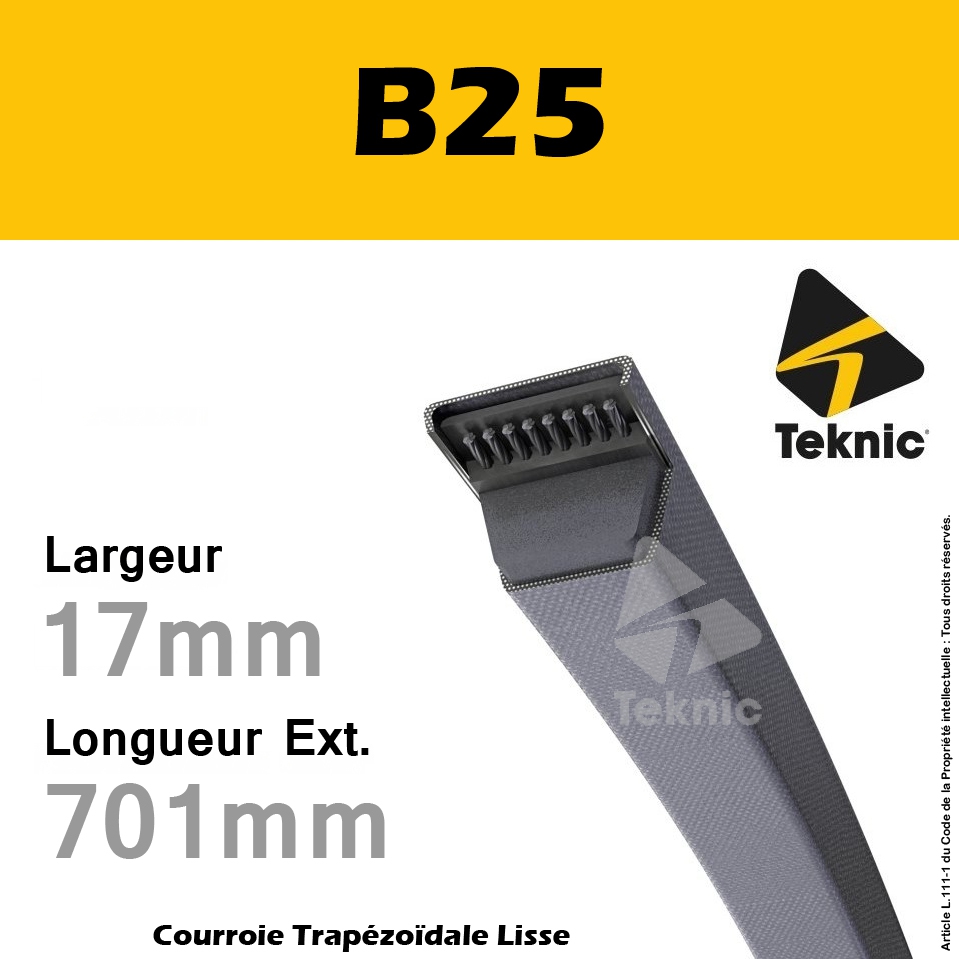 Courroie trapézoïdale lisse b25-dunlop